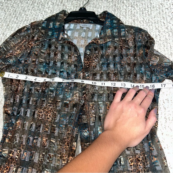 Y2K Sheer Animal Print Button Down - Picture 8 of 8